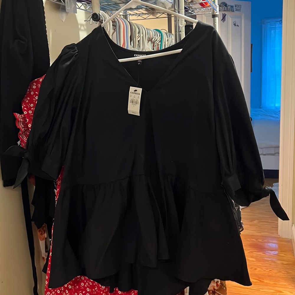 Express Black Top w/Funky Sleeves